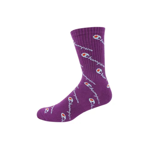 Champion Mid-Calf Socks Men's 1 Pack Purple
