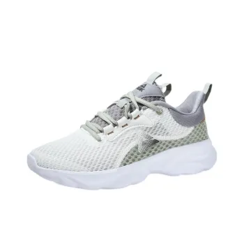 PEAK Durable Cushioning Low Top Running Shoes Unisex White Green