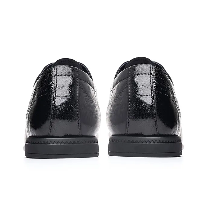 GZZ Dress Shoes Men Low Top Black-3