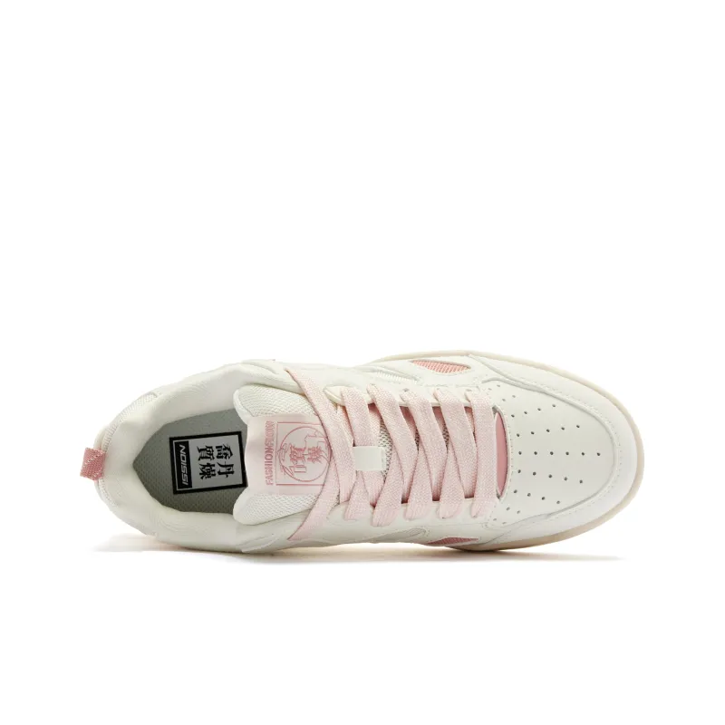 QIAODAN Sea Salt 1.0 Cushioning Wear Resistant Low Top Skateboard Shoes Women's White Pink-3