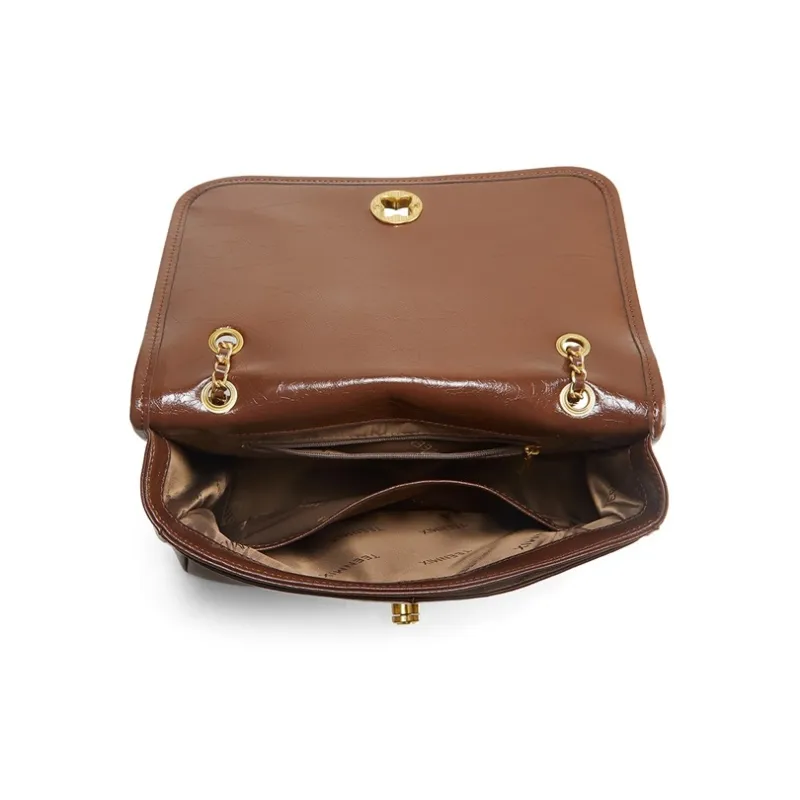 Teenmix Cow Leather Underarm Crossbody Bag, Shoulder Bag Tote Medium Size Women's Yellow Brown/Black/Olive Green-4