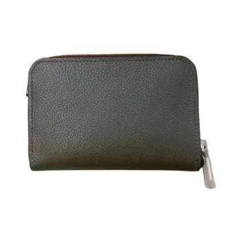 HERMES Cow Leather Card Holder Women's G8 Vert Maquis Forest Green