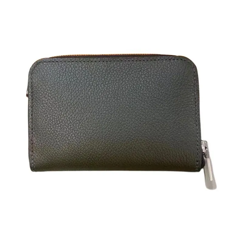 HERMES Cow Leather Card Holder Women's G8 Vert Maquis Forest Green-0