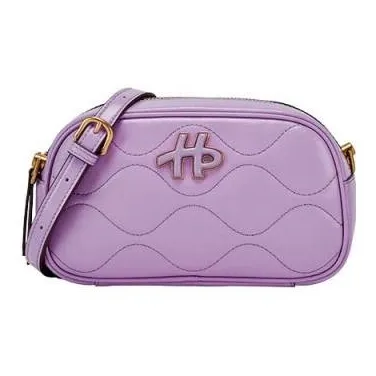 Hush Puppies Leather Shoulder Bag Women's Purple/White/Black-0
