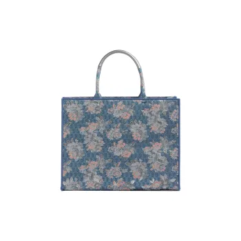 Furla Opportunity Fabric Tote Bag Shopping Bag Handbag Large Size Women's Blue