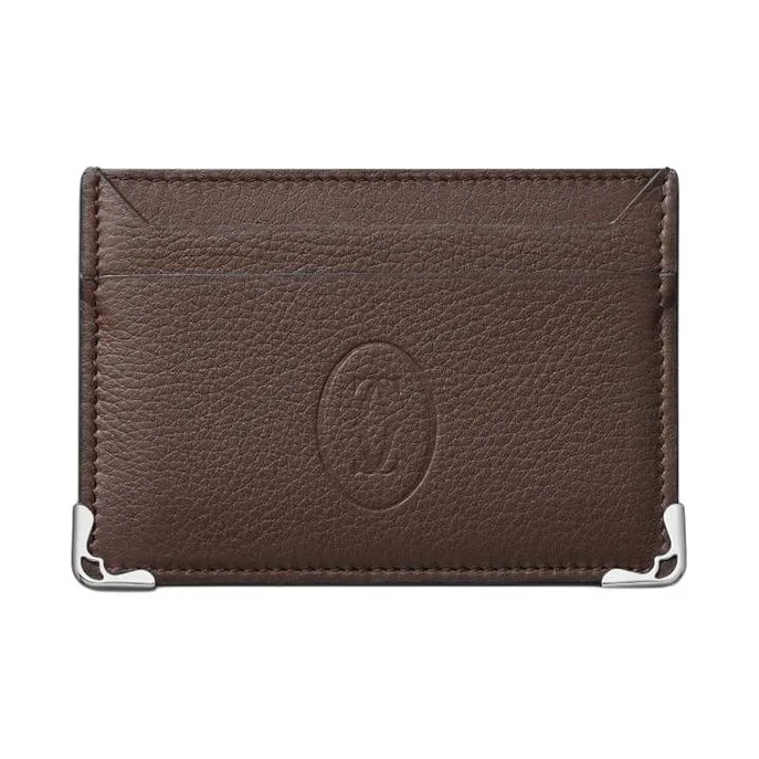 CARTIER Must De Cartier Calfskin Card Holder Women's Chocolate-0