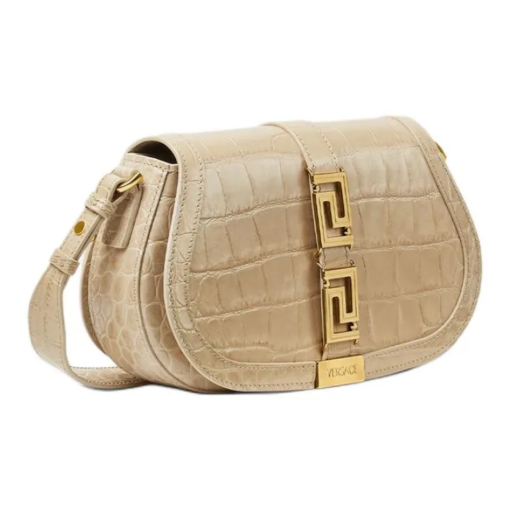 VERSACE Greca Goddess Cow Leather Crossbody Bag Shoulder Bag Women's Beige-1