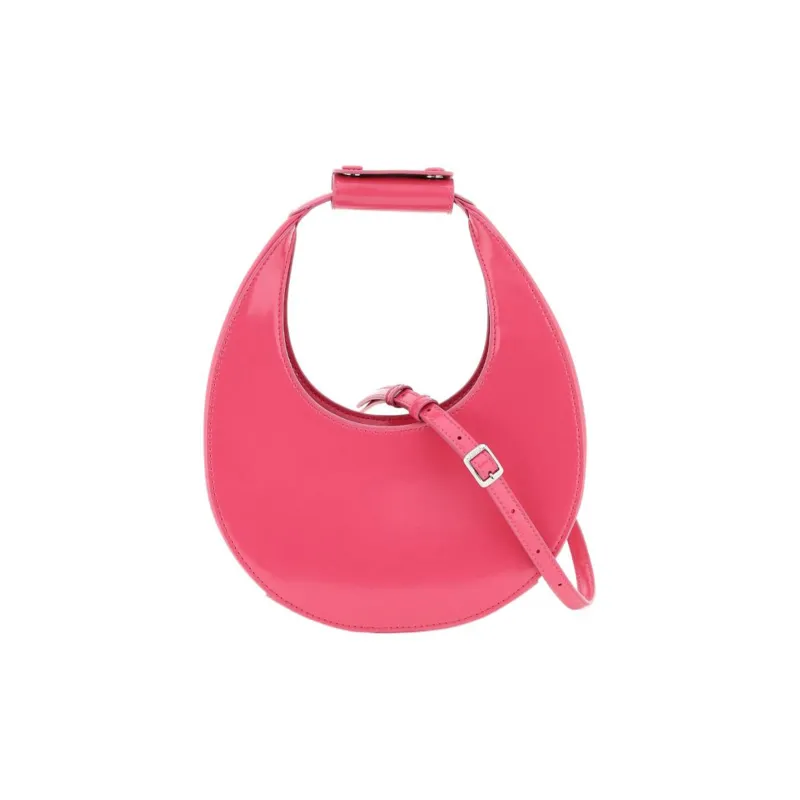 Staud Cow Leather Crescent Bag Shoulder Bag Crossbody Bag Handbag Women's Dark Pink-0