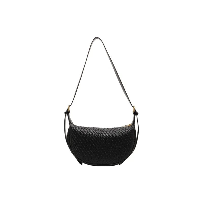 Morellybear PU Dumpling Bag Shoulder Bag Crossbody Bag Regular Women's Black/Ecru/Coffee/Khaki/Khaki & Brown-0