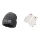 Gray Hats & Caps+Ecru Gloves