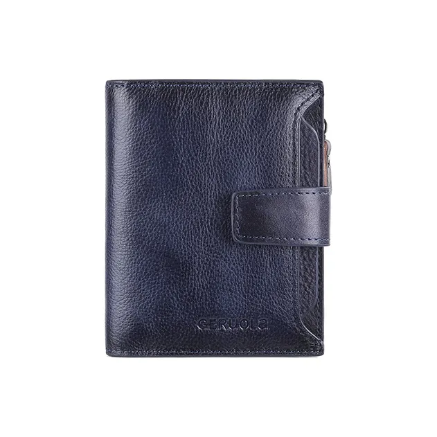 Gorora Cow Leather Wallet Men's Yellow Brown/Coffee/Blue Gray/Black-0