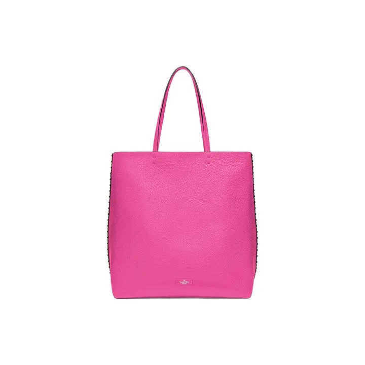 Valentino GARAVANI ROCKSTUD Grained Calfskin Tote Bag Shopping Bag Shoulder Bag Handbag Women's Fuchsia With Sunflower-2