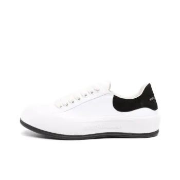 Alexander McQueen Deck Skate Plimsoll Lace Up White Black