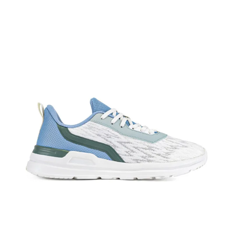 Erke Cushioned Slip Resistant Breathable Low Top Running Shoes Men's White Blue-1
