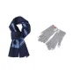 Blue Scarf+Light Gray Gloves