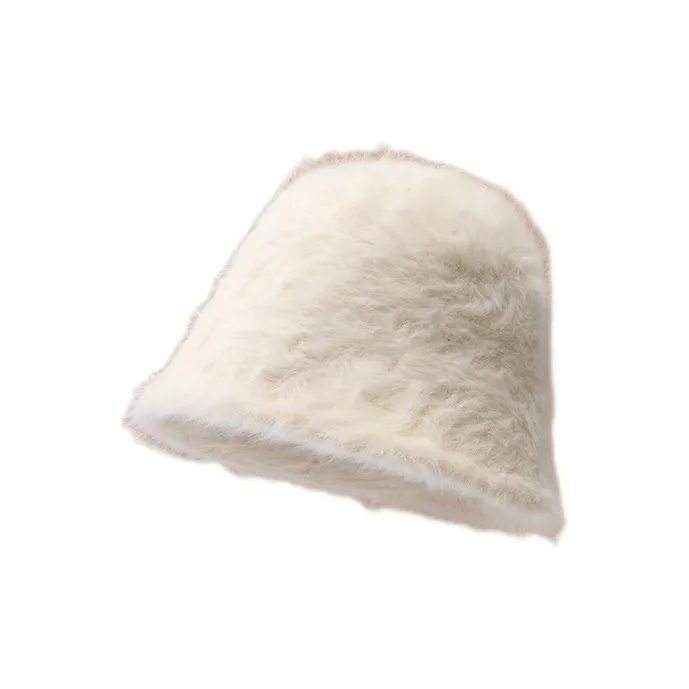 EEEENO Imitation Rabbit Fur Blend Bucket Hats Women's-3