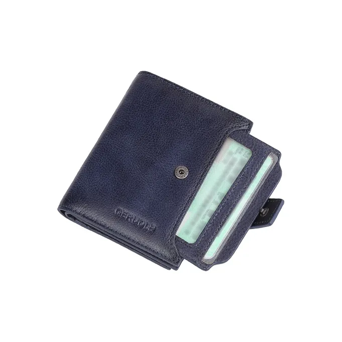 Gorora Cow Leather Wallet Men's Yellow Brown/Coffee/Blue Gray/Black-6