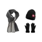 Gray Scarf+Black Glove+Hats & Caps