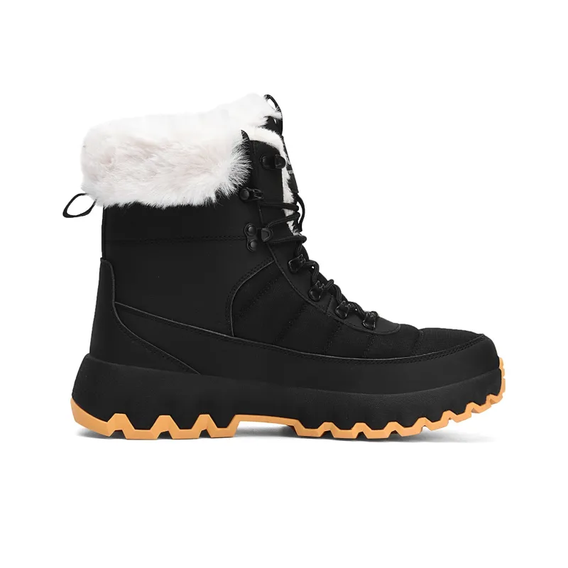 Jeep Warm Wear Resistant Slip Resistant Crew Snow Boots Unisex Black-2