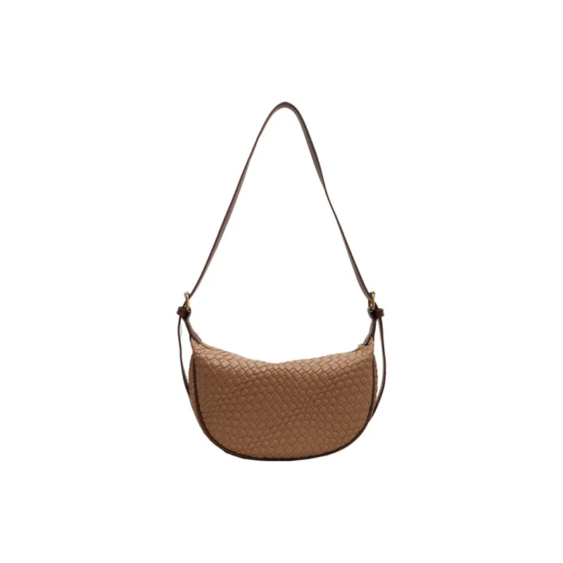 Morellybear PU Dumpling Bag Shoulder Bag Crossbody Bag Regular Women's Black/Ecru/Coffee/Khaki/Khaki & Brown-7