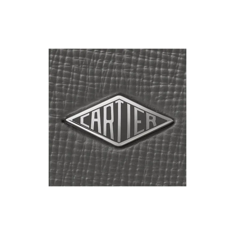 CARTIER Textured Calfskin Card Holder Women's Gray-3