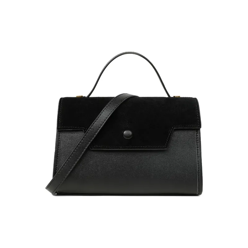 Teenmix Cow Leather Kelly Bag, One Shoulder Handbag Trumpets Women's Khaki/Black/Red Brown-13