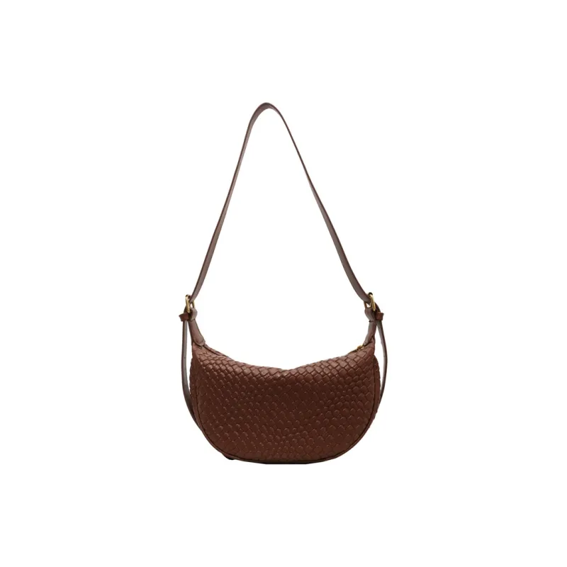 Morellybear PU Dumpling Bag Shoulder Bag Crossbody Bag Regular Women's Black/Ecru/Coffee/Khaki/Khaki & Brown-24