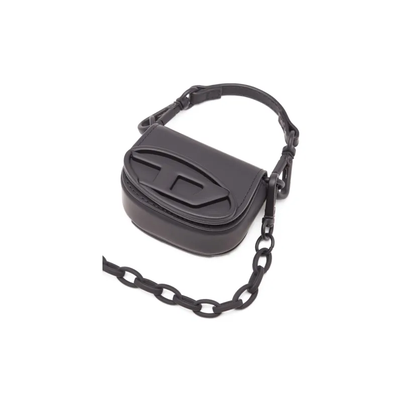 DIESEL Cow Leather Shoulder Bag, Crossbody Bag, Handbag Small Size Women's Black-1