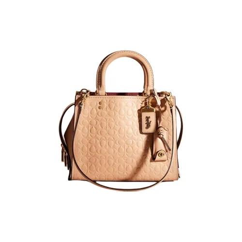 COACH Rogue Leather Tote Bag, Shopping Bag, Shoulder Bag, Crossbody Bag, Handbag Medium Size Women's Beech Wood