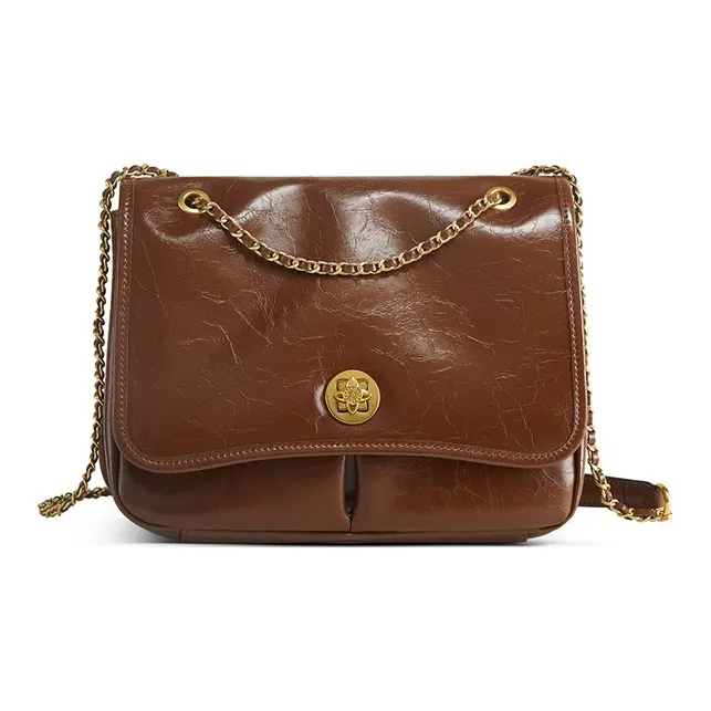 Teenmix Cow Leather Underarm Crossbody Bag, Shoulder Bag Tote Medium Size Women's Yellow Brown/Black/Olive Green-1