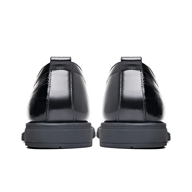GZZ Dress Shoes Men Low Top Black-3