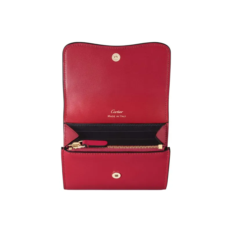 CARTIER PANTHÈRE Calfskin Wallet Women's Red Chestnut-2