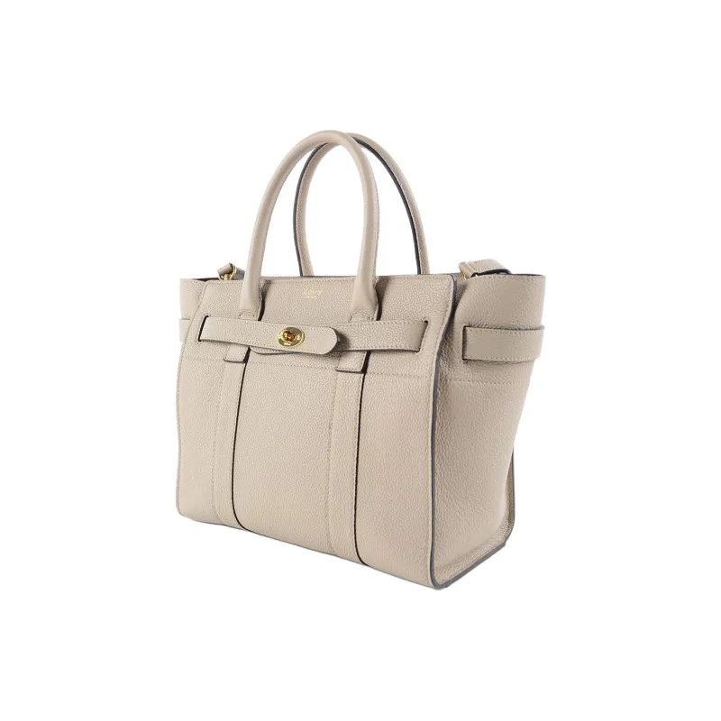 Mulberry Bayswater Grained Leather Shoulder Bag Crossbody Bag Handbag Small Size Women's Light Brown-1