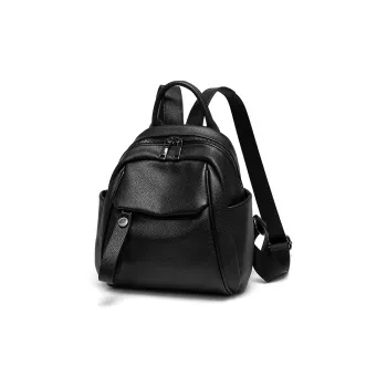 VANDEE Cowhide With Microfiber Backpack Small Size Women's Black