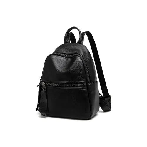 VANDEE Cow Leather Backpack Large Size Women's Black