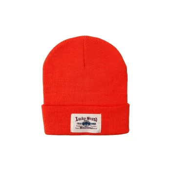 LUCKY BRAND Acrylic Vintage Fabric Label Beanies Unisex