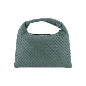 Bottega Veneta Calfskin Handbag, Shoulder Bag Small Size Women's Dark Green