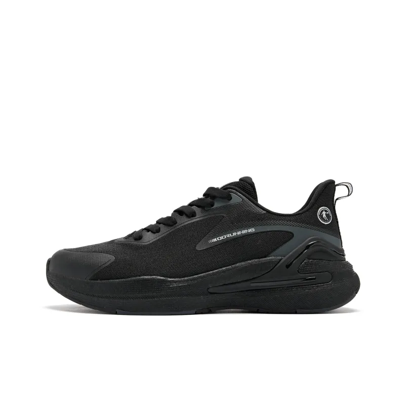 QIAODAN No Fear Of SE Durable Breathable Low Top Running Shoes Men's Black-0
