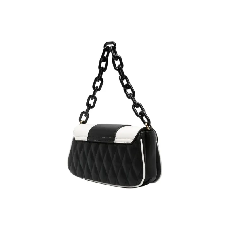 VERSACE JEANS COUTURE Polyester Handbag Shoulder Bag Women's Black & White-4
