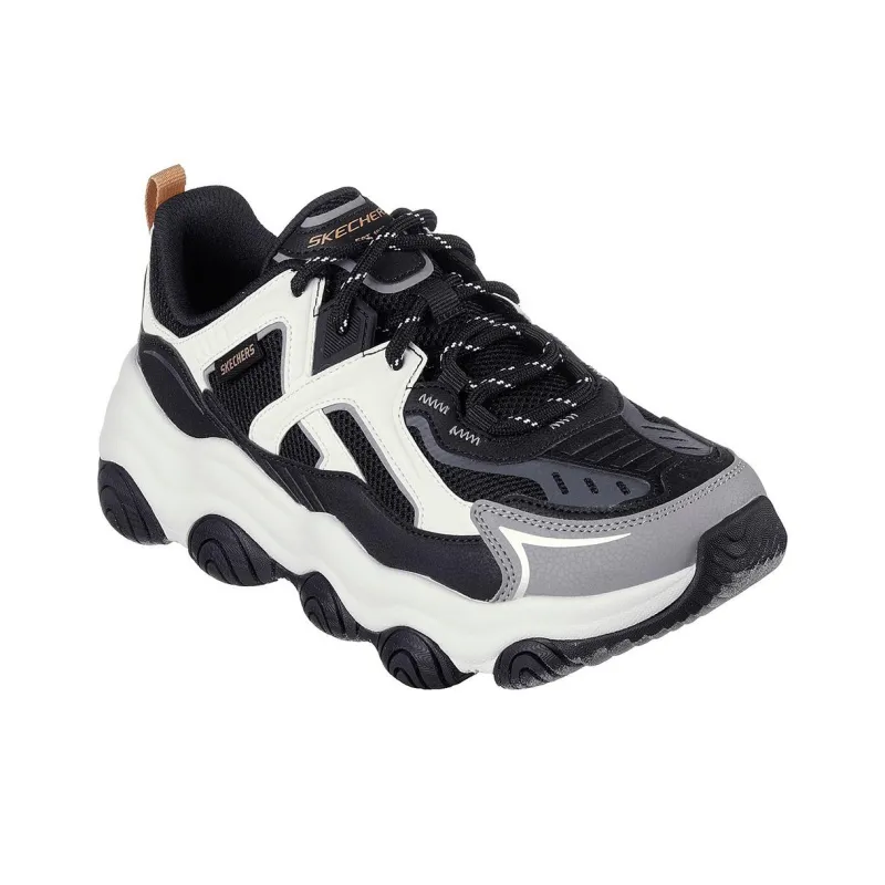 Skechers Rover X Bear Whoops Anti Slip Wear Resistant Low Top Chunky Sneakers Women's Black White-1
