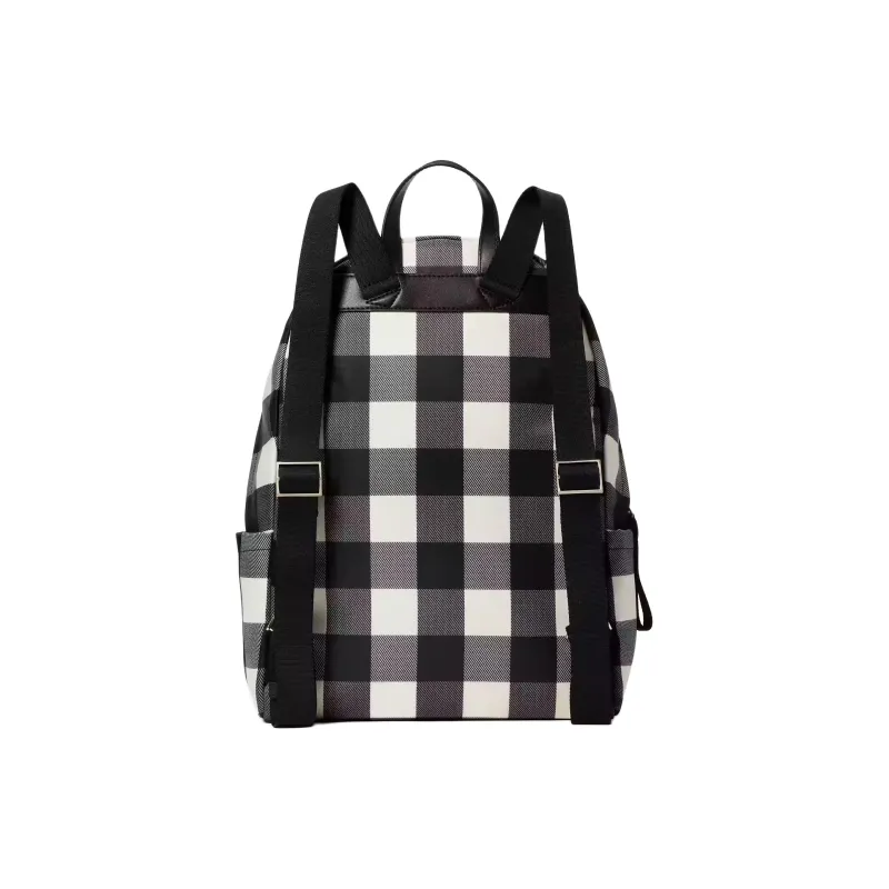Kate Spade Chelsea Recycled Polyester Backpack Large Size Unisex Black & White-2