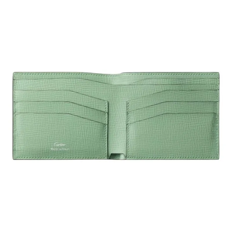CARTIER Calfskin Card Holder Wallet Women's Blue-2