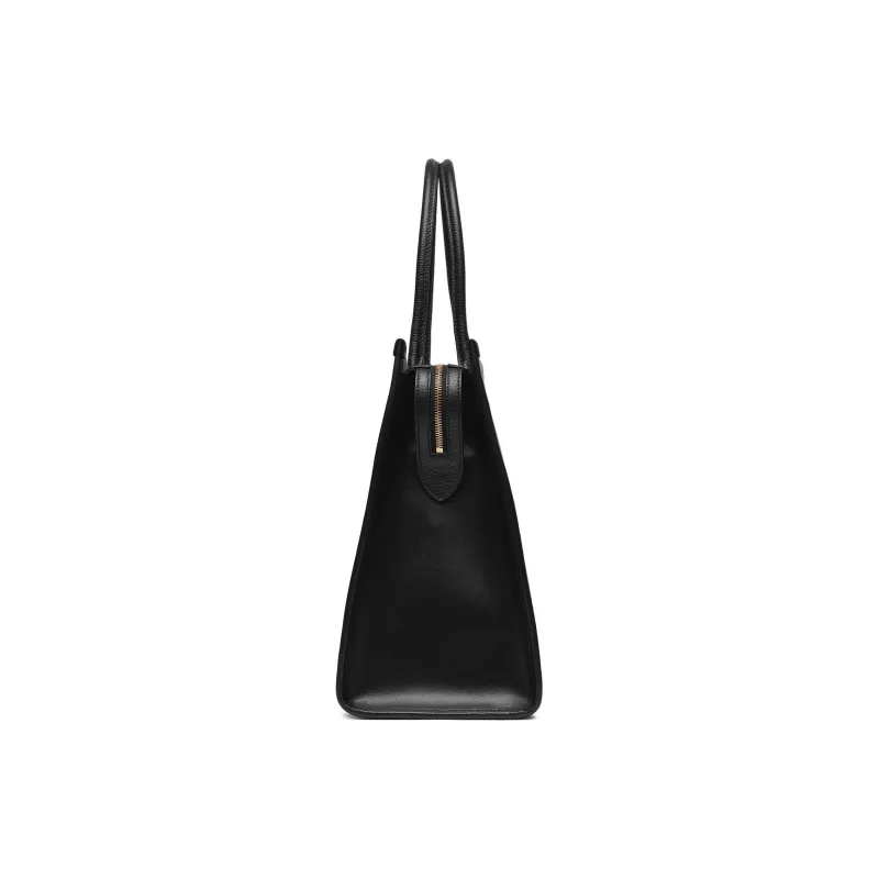 Furla Leather Tote Bag, Shopping Bag, Shoulder Bag, Handbag Tubas Women's Black-1