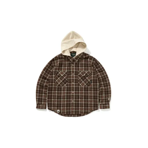 714STREET Shirts Unisex Brown Plaid