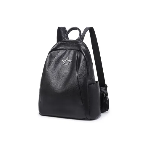 VANDEE Cow Leather Backpack Regular Women's Black