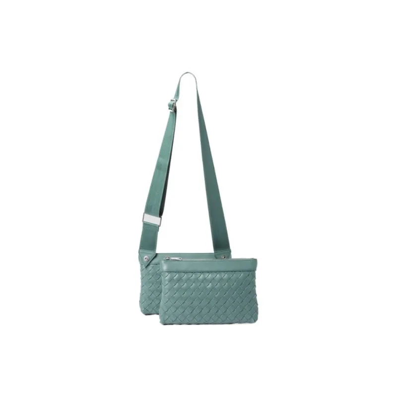 Bottega Veneta Leather Handbag Shoulder Bag Crossbody Bag Men's Turquoise-2
