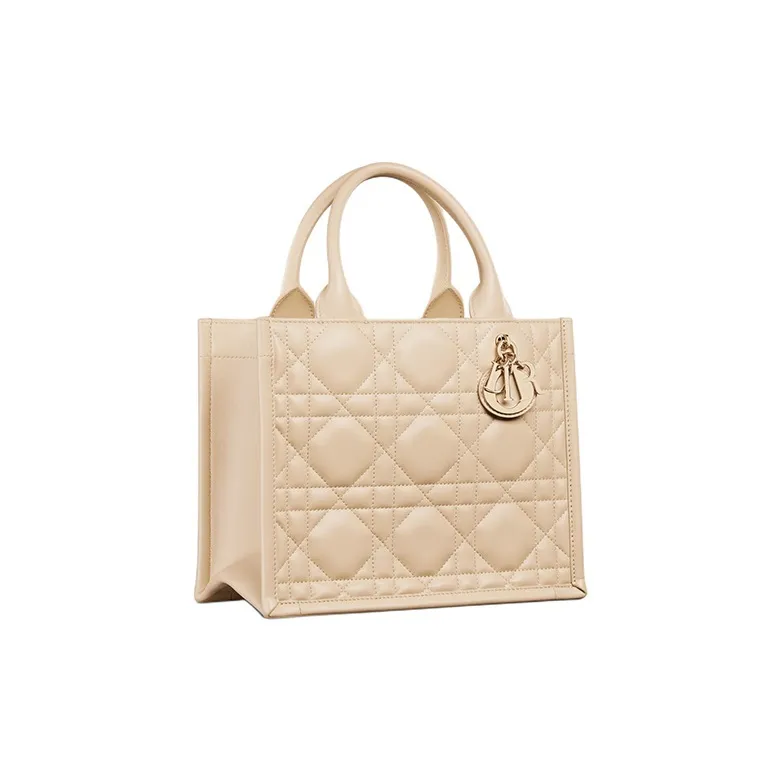 DIOR BookTote Cow Leather Tote Bag, Shopping Bag, Shoulder Bag, Crossbody Bag, Handbag Trumpets Women's Rouge Beige-2