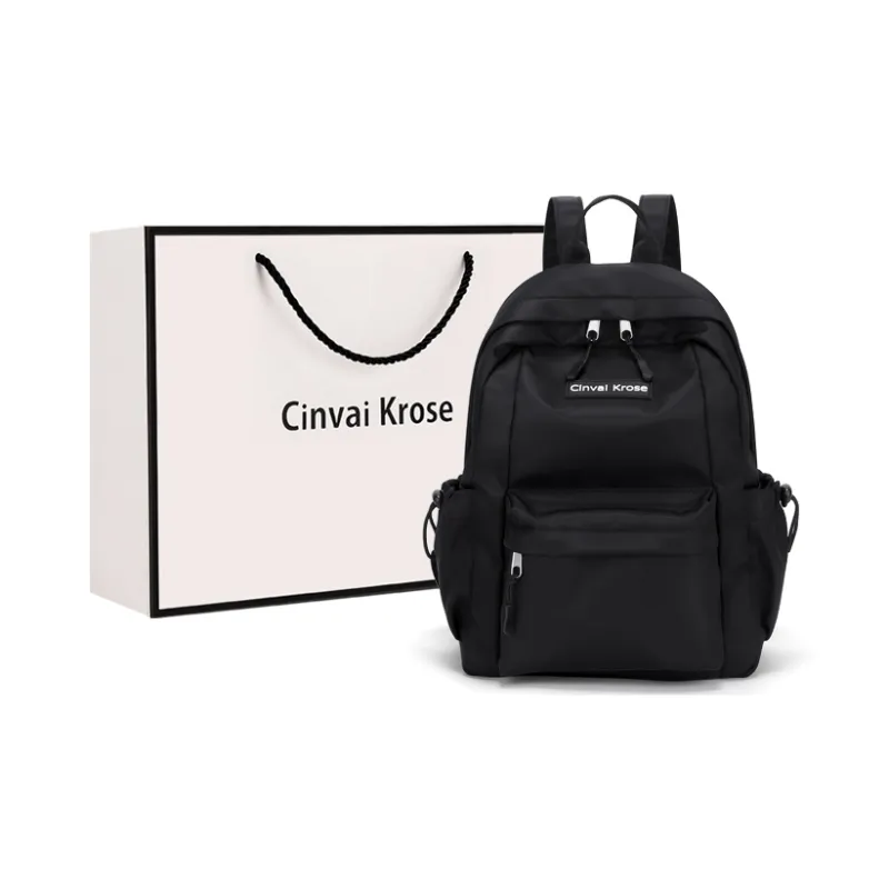 Simvay Clos Fabric Backpack Small Size Women's Ecru/Black-8