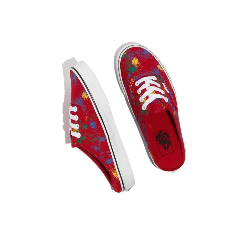Vans Authentic Breathable Wear resistant Non Slip Low Tops Casual Skateboarding Shoes Unisex Red-2