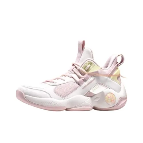 QIAODAN Cushioning Wear Resistant Low Top Basketball Shoes Women's White Pink